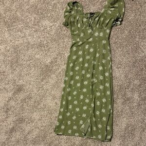 Green Floral Maxi Dress